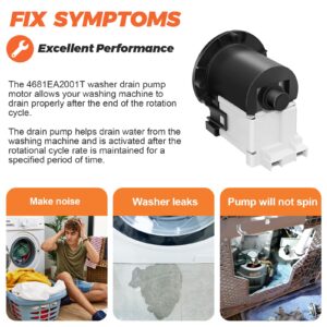 【𝟮𝟬𝟮𝟲 𝗨𝗽𝗴𝗿𝗮𝗱𝗲𝗱】4681EA2001T Washer Drain Pump Motor Replace for Kenmore&LG Washer Replacement AP5328388 4681EA1007G for Drain Pump Washing Machine WM2101HW WM3270CW WM3431HS