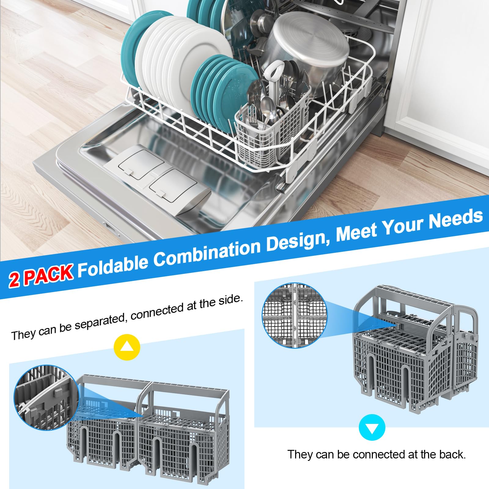 00675794 Cutlery Basket For Bosch Dishwasher Silverware Basket 675794,Gray - Image 3
