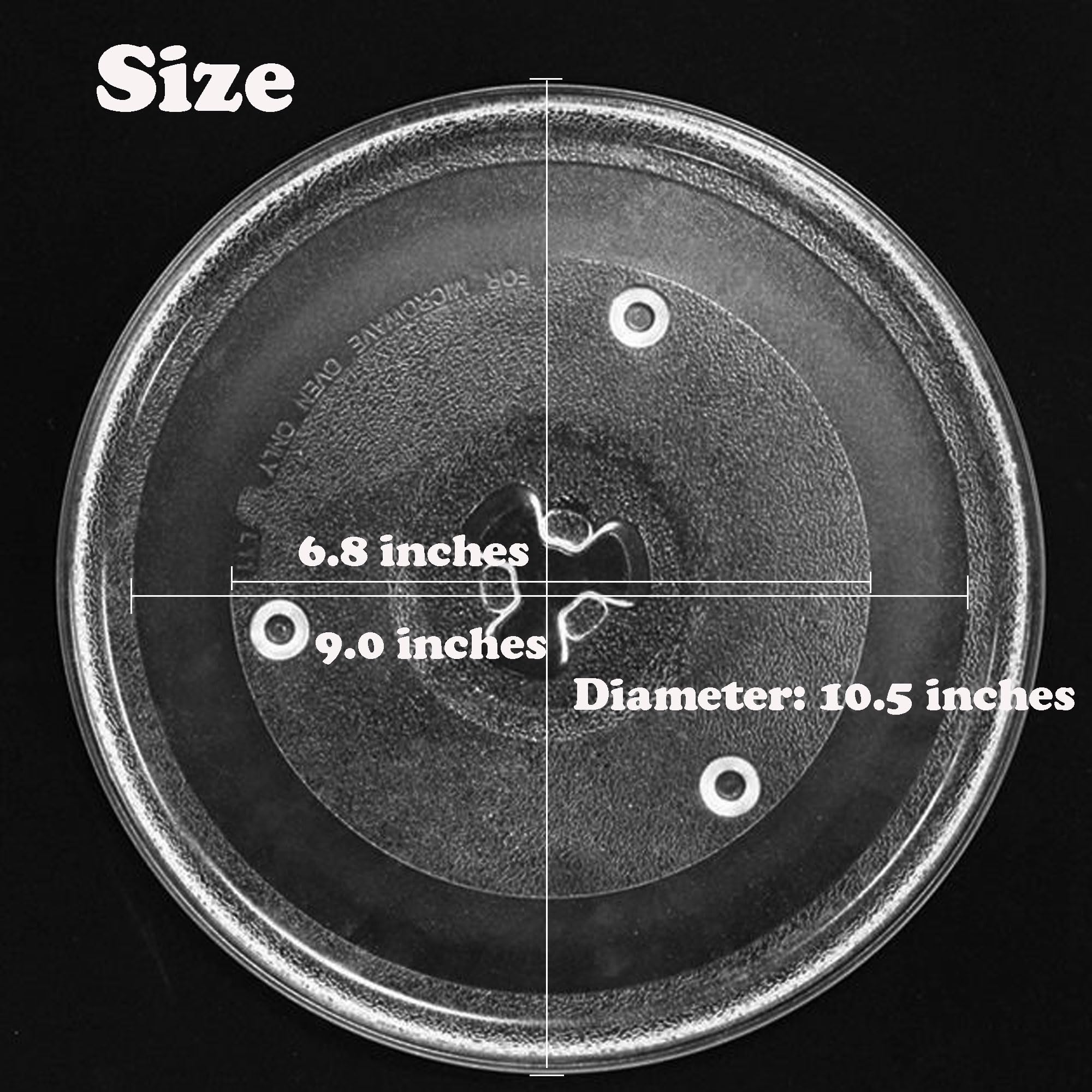 10 1/2 Inches Replacement Microwave Glass Plate Compatible with Hamilton Beach 252100500497, HB-P90D23, Microwave Glass Turntable Compatible with GE, Sunbeam, Emerson P23, Replace Part #252100500497