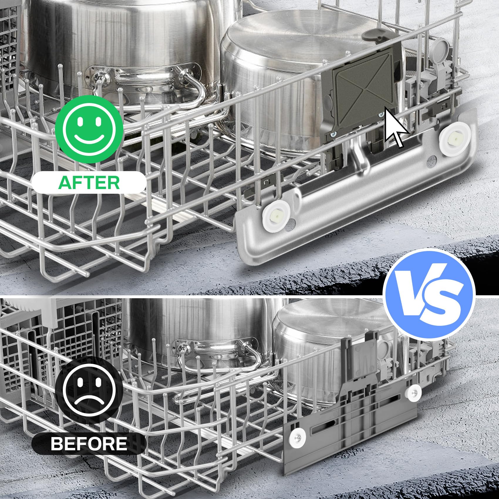 W10712395 Dishwasher Replacement Top Rack Replace for Kenmore Kitchenaid Whirlpool Dishwasher Parts, Replace W10350375 AP5957560 Upper Rack Parts, WDT750SAHZ0 WDT970SAHZ0 WDT780SAEM1 WDTA50SAHZ0