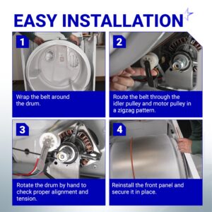 BlueStars 341241 691366 Dryer Drum Belt & Pulley Kit – Compatible with Kenmore Whirlpool Dryers - Replaces 8066065 AP2946843 W10127457 PS346995 3394651 529597 AP6010582 PS11743765 WP691366 337116