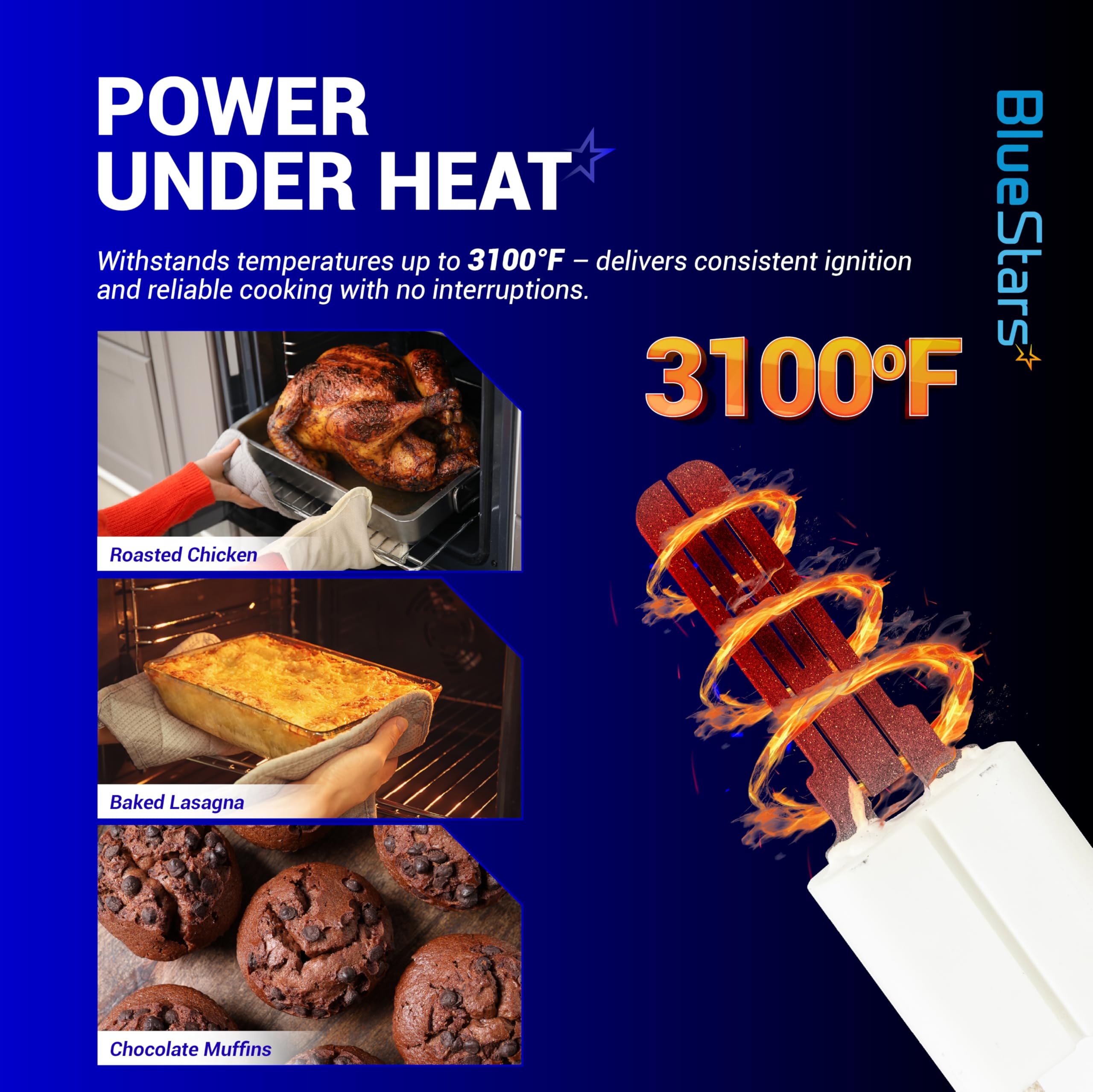 [Upgraded] BlueStars DG94-01012A Gas Oven Igniter for Samsung Oven Range
