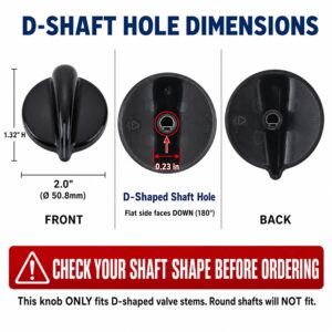 4Pcs WB03T10236 Burner Control Knob, Gas Cooktop Knobs Black for GE Range/Cooktop/Stove, Not Universal