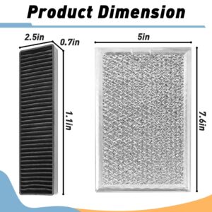 6PCS Microwave Grease Filter & Charcoal Filter Set Compatible with LG LMV2031ST, LMV2031BD, LMHM2237ST, LMH2235ST, Microwave Filter Replacement Replace 5230W1A003A 5230W1A012B