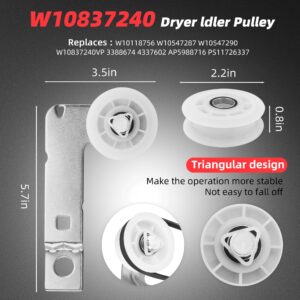 MEDB835DW4 MGDB835DW4 MEDB855DC4 MEDB835DC4 GEW9250PW1 GEW9250PW0 GGW9250PW3 GGW9200LW1 4392067 Dryer Repair Kit Replacement for Whirlpool Maytag dryer parts(4xWPW10314173 dryer drum)