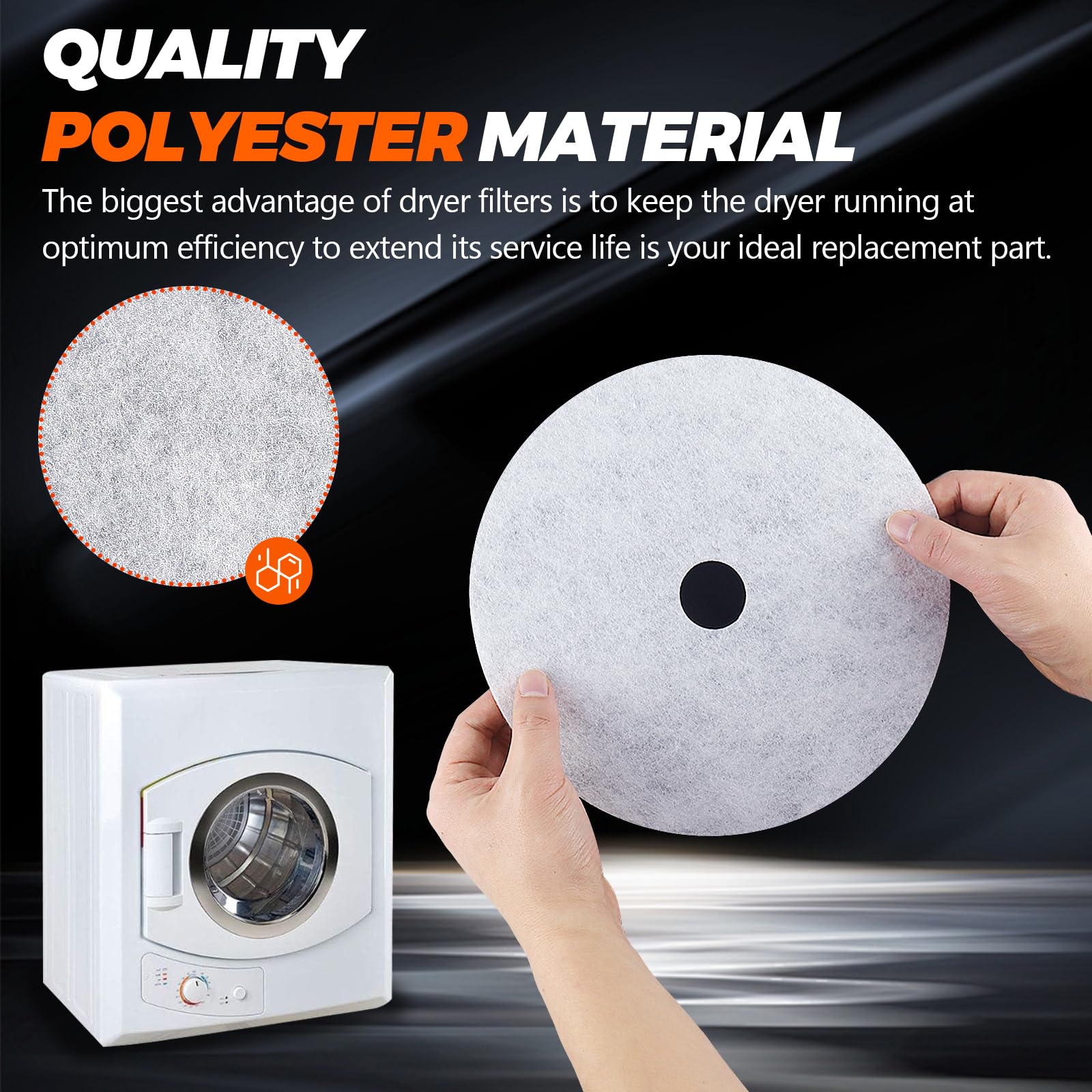 【Polyester Upgrade】20 PCS Dryer Exhaust Filter for Panda by Beaquicy - Lint Filter Cloth Dryer Replacement for Panda Sonya Magic Chef Avanti Dryers - Includes 16 Exhaust Filters & 4 Air Intake Filters - Image 5