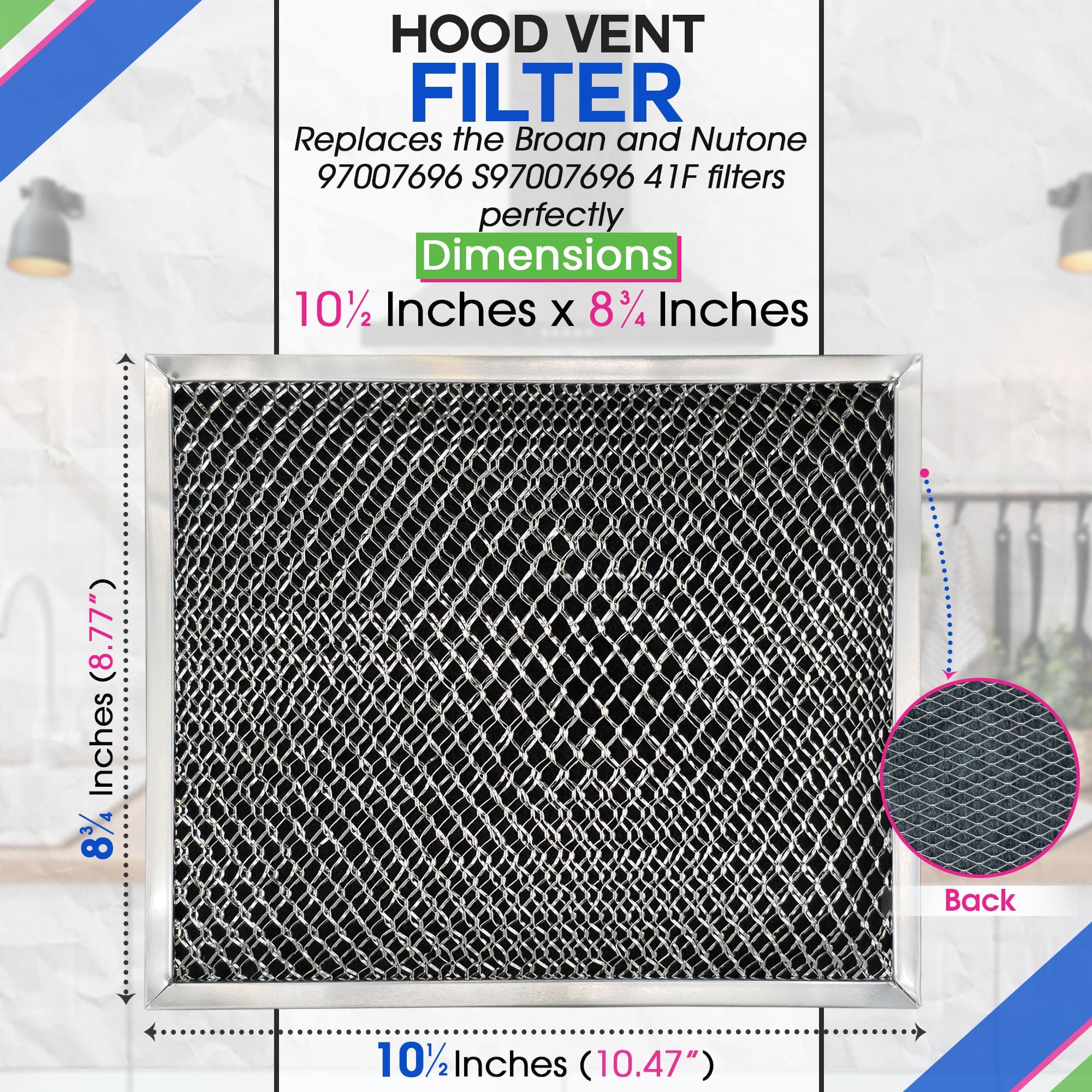 Stove Vent Filter 10.5"x8.8" 97007696 Fits Nutone Broan Range Hood Filter - Image 5