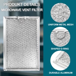 [2 Pack] WB06X10309 Microwave Grease Filter Replacement 7.62" x 5.12" – Fits GE Stove WB06X10359, Hotpoint, Kenmore & LG Microwaves – Aluminum Mesh Vent Filters for Over-the-Range Ovens