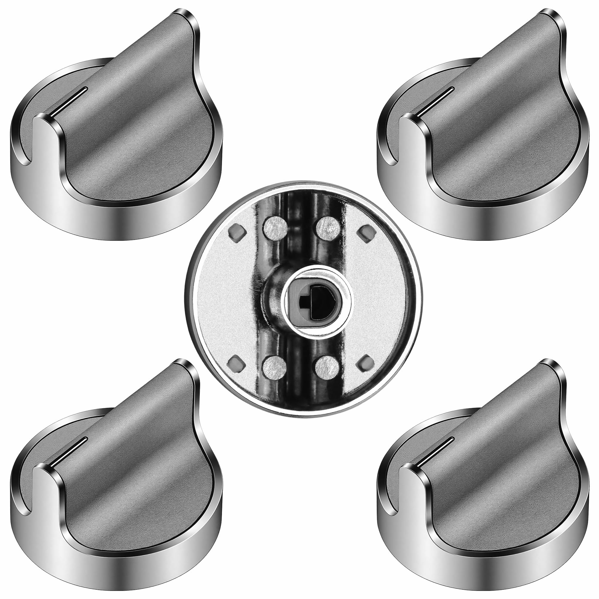 TOMOON 𝗦𝘁𝗮𝗶𝗻𝗹𝗲𝘀𝘀 𝗦𝘁𝗲𝗲𝗹 W10594481 Gas Range Stove Knobs
