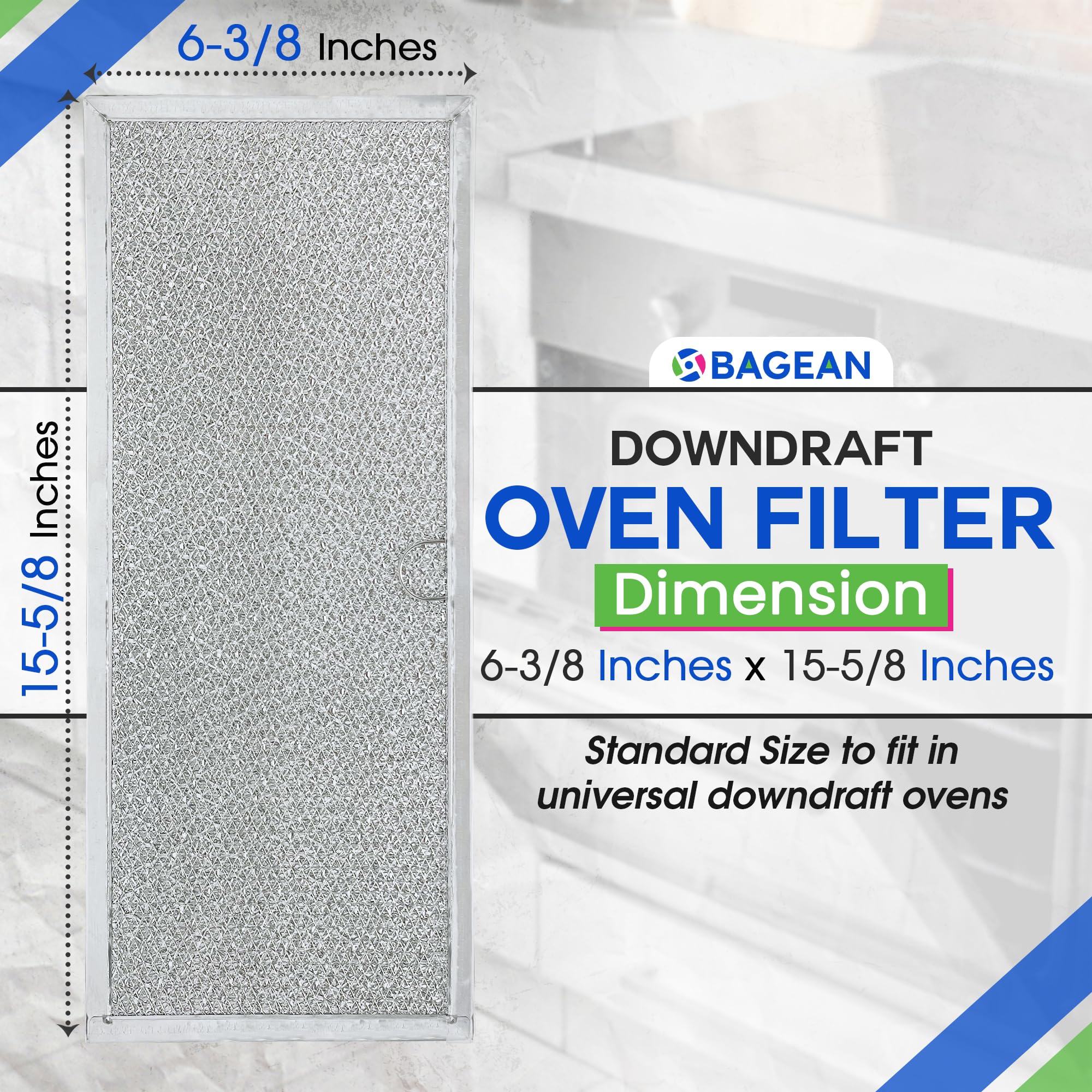 Downdraft Stovetop Filter Replacement for 71002111 Jenn Air Filter Downdraft 15.6” x 6.4” - Range Oven Filter Fits Into Jennair Downdraft Filter Vent and Protects the Stove Fan (2-Pack)