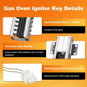 Upgrade NISHCON 5303935066 WB13K21 Gas Oven Igniter Replacement Compatible with GE, Frigidaire, Kenmore Gas Range Stove IG9998 WB13T10045 WB13K10026