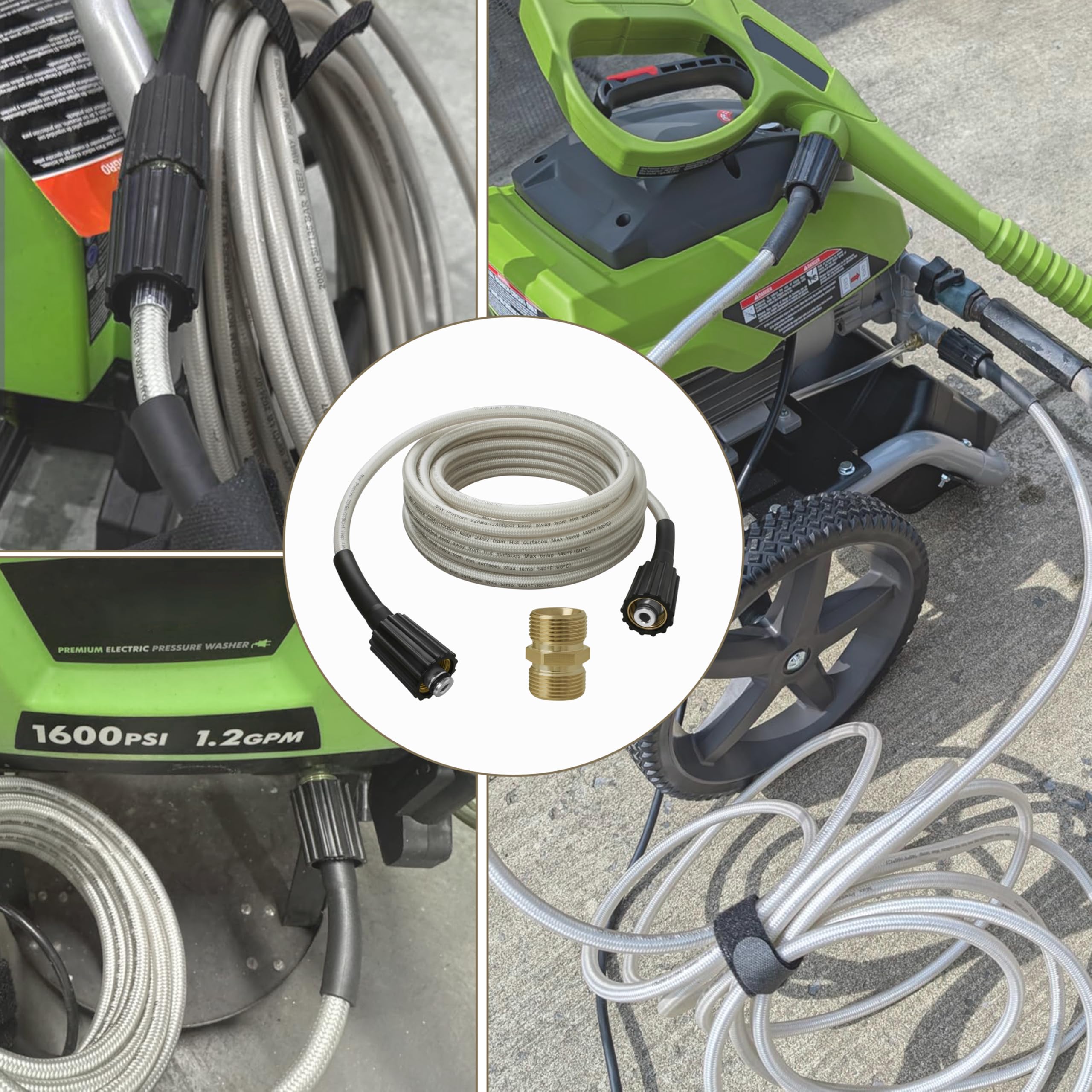 25ft Pressure Washer Hose for Ryobi Power Washer Replacement Part#308835065