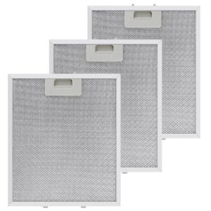 Updated W10169961A Range Hood Filter Replacement (3PCS) by Techecook, 5-Layer Aluminum Mesh Hood Grease Filter 10.5 x 12 Inch Fit for Whirlpool, Kitchen Aid, Jenn-Air Range Hoods